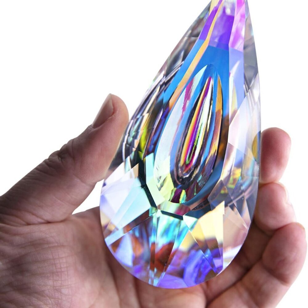 120mm/4.7in Crystal Prism Suncatcher Window Hanging Sun Catchers AB Colored Crys